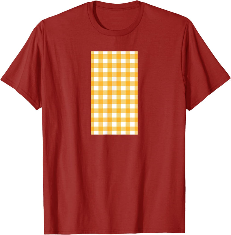 Buffalo Plaid and Checkered Squares Yellow Checkered Square Buffalo Plaid T-Shirt - Cranberry Red