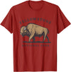 Yellowstone National Park Bison Clothing Co Yellowstone National Park Wyoming Buffalo Bison T-Shirt - Cranberry Red