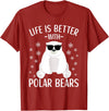 Polar Bears Accessories for Men Women & Kids Life Is Better With Polar Bears Cool Polar Bear for Kids T-Shirt - Cranberry Red