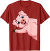 Funny Pig Lover & Owner Gift Ideas Pig Swine Kids Boys Girls Women T-Shirt - Cranberry Red