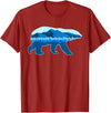 Save the Polar Bear Lovers Designs Polar Bear Print Landscape - Save the Polar Bear T-Shirt - Cranberry Red