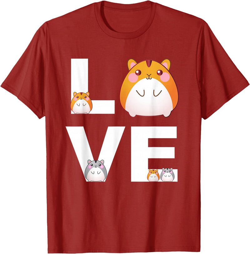 Hamster Love Cute Hamsters Shirt Animal Toys Pets Lovers T-Shirt - Cranberry Red
