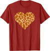 Giraffe Heart Graphic Apparel Giraffe Heart Cute Giraffe Lover Love T-Shirt - Cranberry Red