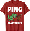 Funny Ring Bearer Wedding Ring Funny Ring Bearer Security Bear Dino Wedding Party Ring T-Shirt - Cranberry Red