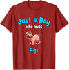 Boys Pig Shirts & Gifts for Kids Pig Shirt for Boys | Children's Pig T-Shirt - Cranberry Red