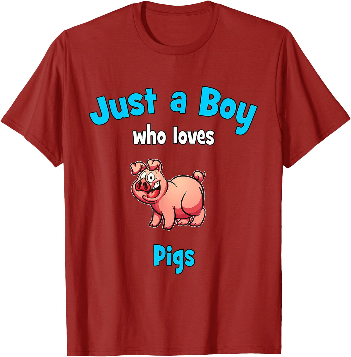 Boys Pig Shirts & Gifts for Kids Pig Shirt for Boys | Children's Pig T-Shirt - Cranberry Red