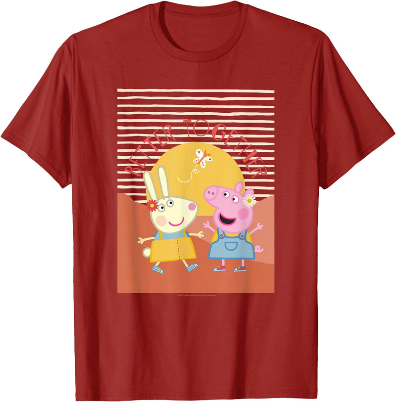 Peppa Pig Better Together Rebecca Rabbit Retro Portrait T-Shirt - Cranberry Red