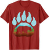 Big Bear Grizzly Paw Gift Design Big Texas Bear Claw Gift Design Idea For Bear Fans T-Shirt - Cranberry Red