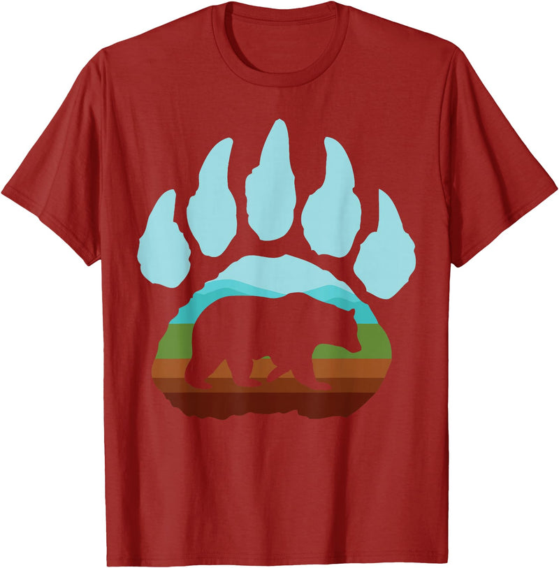 Big Bear Grizzly Paw Gift Design Big Texas Bear Claw Gift Design Idea For Bear Fans T-Shirt - Cranberry Red