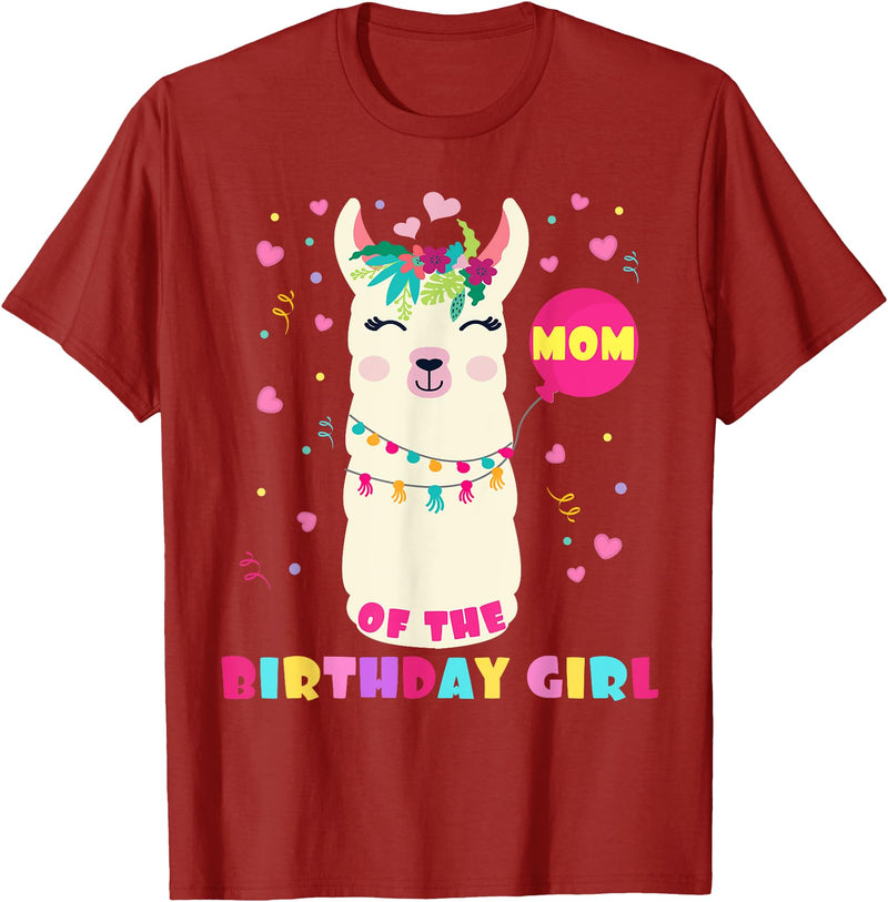 Llamazing Birthday Party Outfit Llama Lovers Mom Of The Birthday Girl Cute Mama Llama Alpaca Llamazing T-Shirt - Cranberry Red