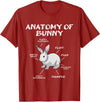 Funny Bunny Rabbit Anatomy Cute Rabbit Humor Joke T-Shirt in Cranberry Red