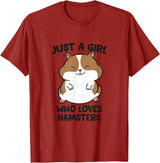 Just a Girl Who Loves Hamsters T-Shirt - Cranberry Red