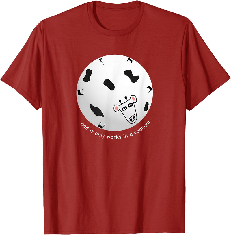 Math & Mirth Designs Spherical Cow Funny Physics T-Shirt T-Shirt - Cranberry Red