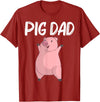 Best Pig Hog Livestock Barn Farming Accessories Cool Pig Gift For Dad Father Swine Boar Piggy Farm Animal T-Shirt - Cranberry Red