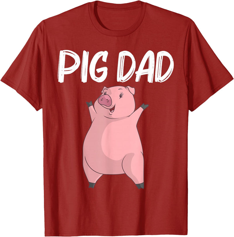 Best Pig Hog Livestock Barn Farming Accessories Cool Pig Gift For Dad Father Swine Boar Piggy Farm Animal T-Shirt - Cranberry Red