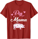 Funny Pig Lover Piggy Squad Gift For Women Pig Mama Funny Pig Mom Gift For Women Piggy Squad T-Shirt - Cranberry Red