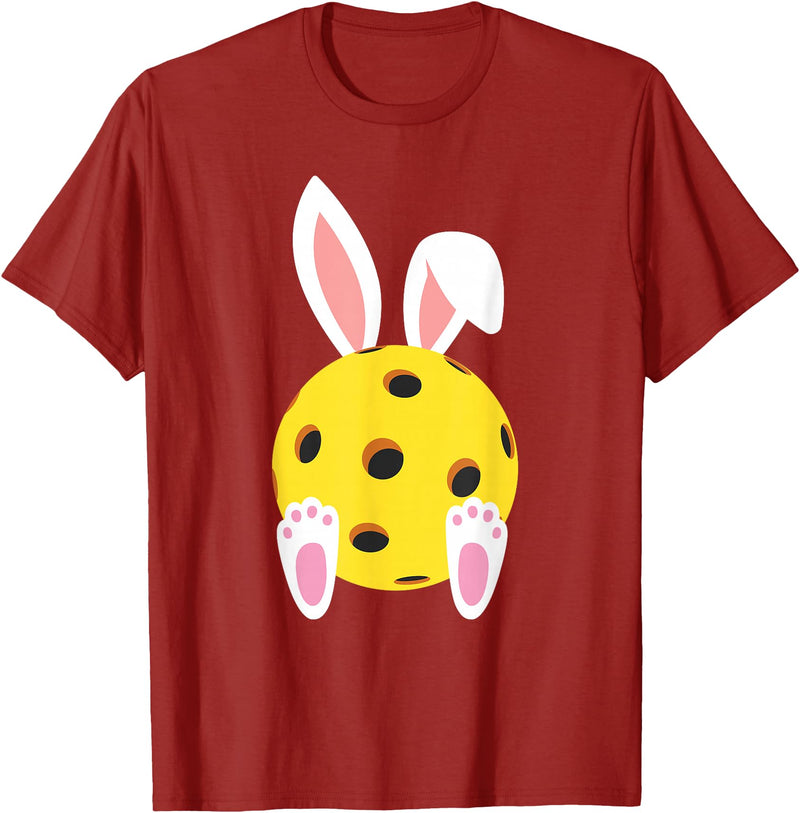 Cute Rabbit Lover Bunny Graphic T-Shirt (Black) in Cranberry Red