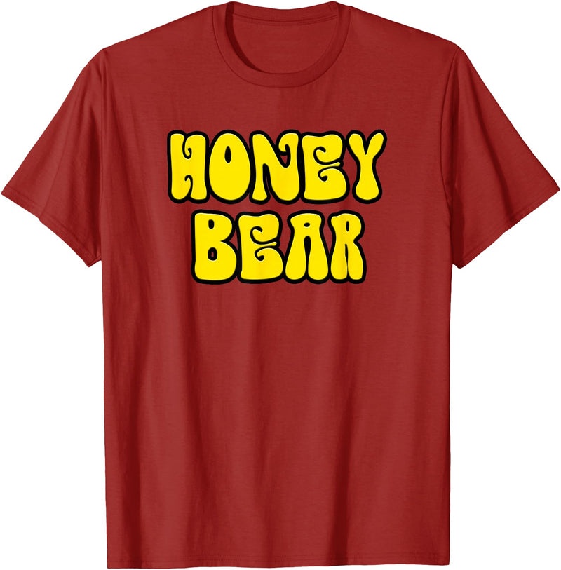 Classic 70's Retro Vintage Hippie Honey Designer Classic 70s Retro Vintage Hippie Honey Bear T-Shirt T-Shirt - Cranberry Red