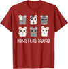 Funny Hamster Shirt Hamsters Squad Girls Boys Hamster Lover T-Shirt - Cranberry Red