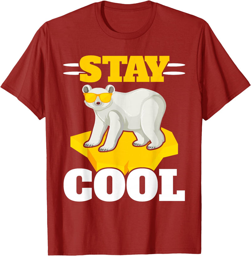 Polar Bear Antartica Arctic SteMi Apparel Stay Cool Polar Bear Arctic Animal Ice Bear Lover T-Shirt - Cranberry Red