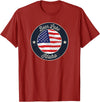 Bear Lake Souvenir Cabin Bear Lake - Patriotic Idaho Souvenir T-Shirt - Cranberry Red