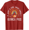 Cute Clothing With Guinea Pigs For Girls Just A Girl Who Loves Guinea Pigs Rainbow Gifts Cavy Lover T-Shirt - Cranberry Red