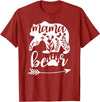 Women Floral Mama Bear TShirt Mama Bear Mom Women Floral Mama Bear Mom Bear Mommy Bear Floral Mama Bear T-Shirt - Cranberry Red