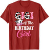 Vintage Retro Birthday Gigi Of The Birthday Girl Farm Cow 1St Birthday Girl T-Shirt - Cranberry Red