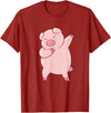 Cute Pig Tees Dabbing Pig Cute Pigs Dab Farmer Funny Pig T-Shirt - Cranberry Red