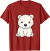 Polar Bears Shirts Cute Kawaii Polar Bears Lovers Gifts, White Bears T-Shirt - Cranberry Red