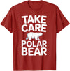Humdinger Tees Take Care Polar Bear T-Shirt - Cranberry Red