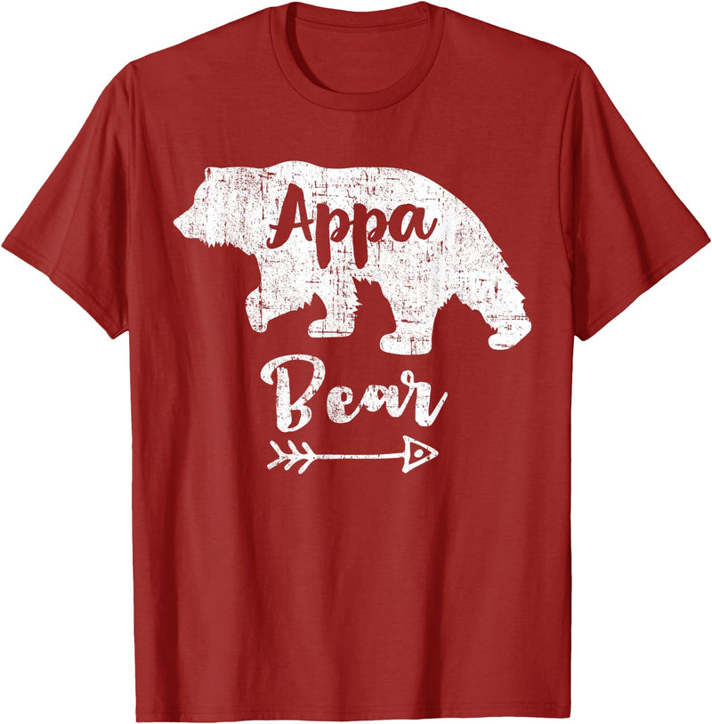 Mens Funny Appa Bear Father's Day Shirt T-Shirt - Cranberry Red