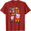 Peppa Pig Muddy Puddles Jump! Peppa & George Having Fun T-Shirt - Cranberry Red