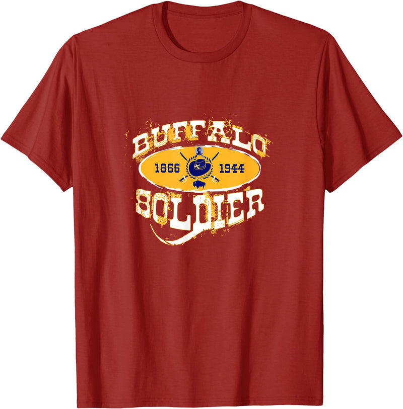 Historically Tee Buffalo Soldier T-Shirt - Cranberry Red