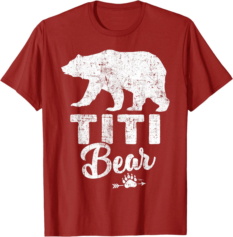 Titi Bear Fathers Day T-Shirt Mens Funny Titi Bear Father's Day Shirt T-Shirt - Cranberry Red