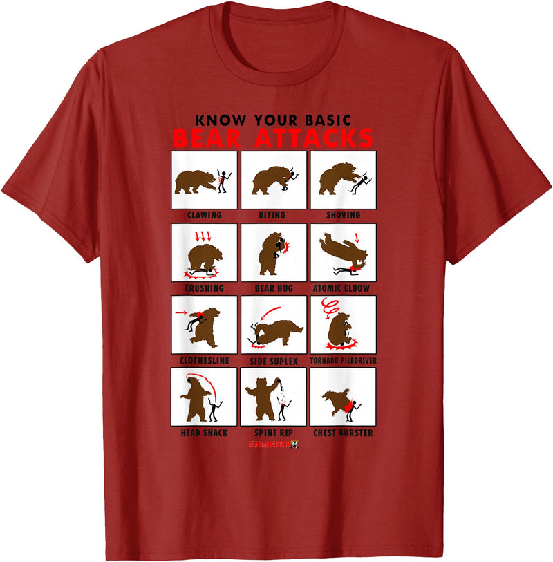 Bearmageddon Basic Bear Attacks Shirt T-Shirt - Cranberry Red