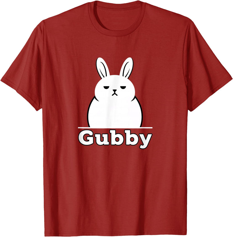 Gubby Rabbit Anime Funny Character Cute Grumpy Bunny T-Shirt in Cranberry Red