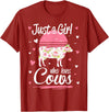 Pack A Punch Just A Girl Who Loves Cows Shirt Vintage T-Shirt - Cranberry Red