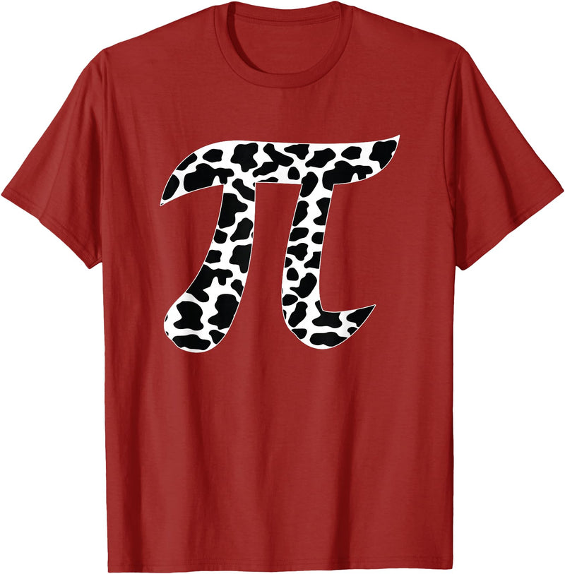 Cow Pi Day Designs Cow Pattern Pi Day Symbol - Cowpie Math Lover T-Shirt - Cranberry Red