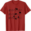Cute Bunny Rabbit Playing Music Notes Musician T-Shirt in Cranberry Red