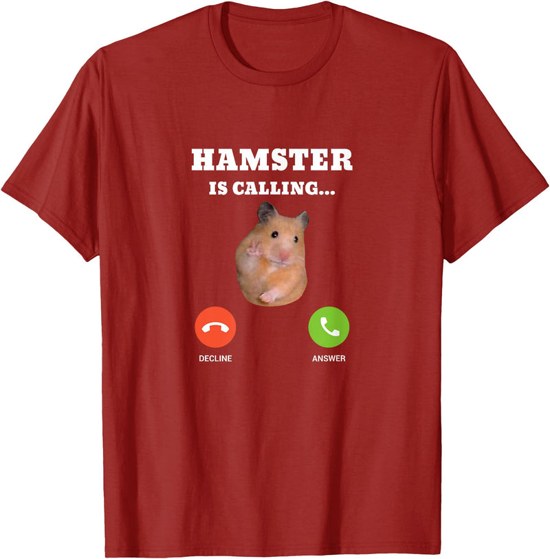 Hamster Meme is Calling T-Shirt - Cranberry Red