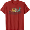 Pretty Rabbits in Retro Colors in a Boat - Bunny Rabbit T-Shirt in Cranberry Red