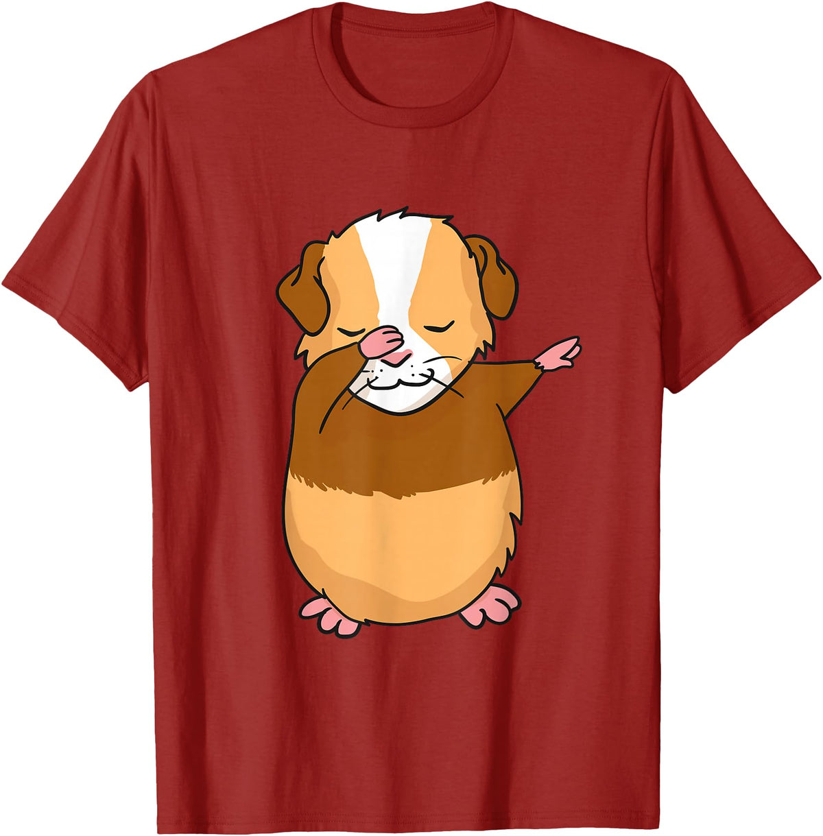 Dabbing Guinea Pig Shirt Dabbing Guinea Pig T-Shirt Funny Dab Gift T-Shirt - Cranberry Red