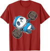 BCC Funny Panda Shirts & Panda Bear Gifts Panda Bear Gym Workout Training Bench Press Weight Lifting T-Shirt - Cranberry Red