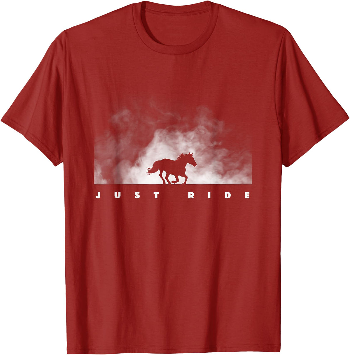 American Outdoor Apparel Horse Riding Apparel - Horse T-Shirt - Cranberry Red