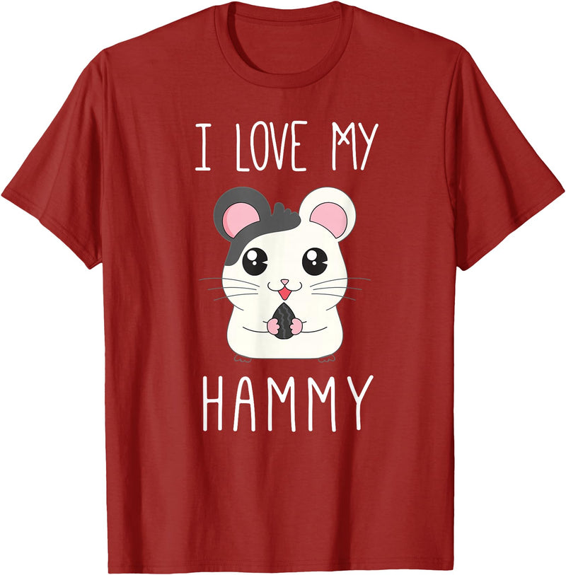 I Love My Hammy T Shirt for Hamster Lovers T-Shirt - Cranberry Red