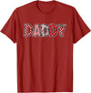 Retro Christmas Valentine Matching Family Tees Hearts Buffalo Plaid Dad Daddy Valentines Day T-Shirt - Cranberry Red