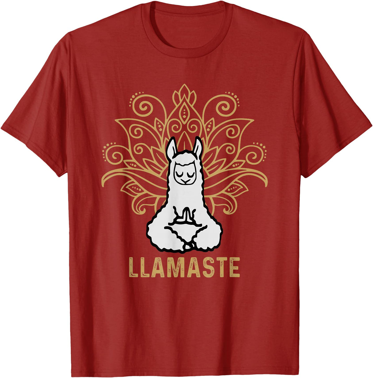 Lama Llamaste Family Summer Sport Yoga Gift Tees Llamaste Yoga Gift For Men Women Kids Lover Llama Yoga T-Shirt - Cranberry Red