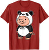 Pig In Panda Costume Kawaii Design Kawaii Pig In Panda Costume for Girls kids Pig Lover T-Shirt - Cranberry Red