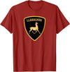 Llamaghini Apparel Co Llamaghini Funny Hillarious Llama Emblem Parody Fun Design T-Shirt - Cranberry Red